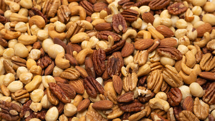 Mix of nuts as a background.