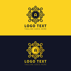 Alphabetical letter a logo with a golden style color Free Vector