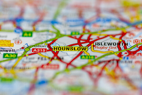 03-22-2021 Portsmouth, Hampshire, UK Hounslow Shown on a Geography map or road map