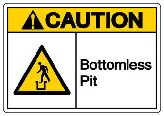 Caution Bottomless Pit Symbol Sign,Vector Illustration, Isolate On White Background Label. EPS10