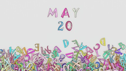 May 20 calendar puzzled month birthday date use