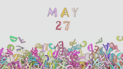 May 27 calendar puzzled month birthday date use