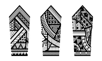 Tattoo abstract black arm template vector set
