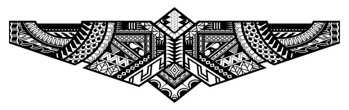 Abstract tribal art tattoo border