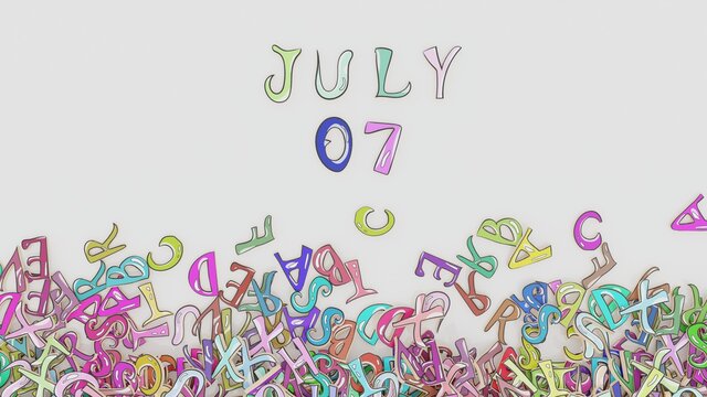 July 7 calendar puzzled month birthday schedule use