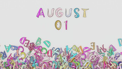 August 1 puzzled calendar monthly schedule birthday use