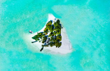 Aerial view, in the outer reef of the South Male Atoll Maldives
