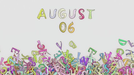 August 6 puzzled calendar monthly schedule birthday use