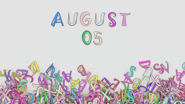 August 5 puzzled calendar monthly schedule birthday use