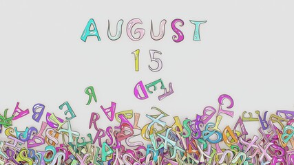 August 15 puzzled calendar monthly schedule birthday use