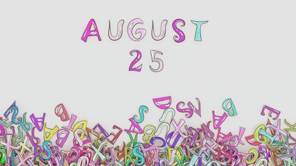 August 25 puzzled calendar monthly schedule birthday use