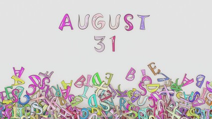 August 31 puzzled calendar monthly schedule birthday use
