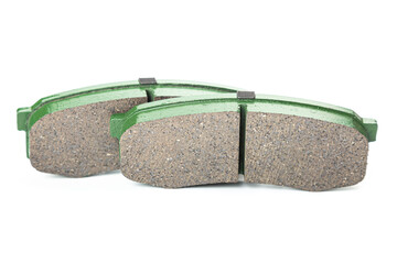 New brake pads on white background isolated object