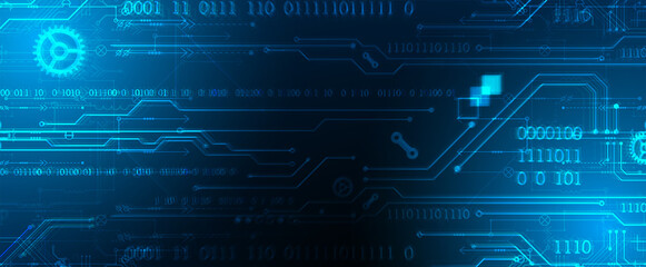 Abstract background on technological and scientific topics. Various techno details with using digital code. Vector format.