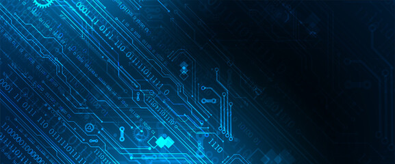 Abstract background on technological and scientific topics. Various techno details with using digital code. Vector format.