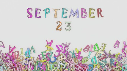 September 23 puzzled calendar monthly schedule birthday use