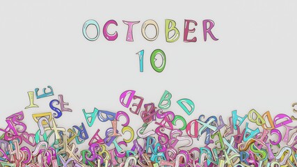 October 10 puzzled birthday calendar month schedule use