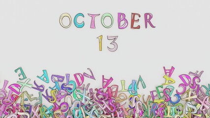October 13 puzzled birthday calendar month schedule use