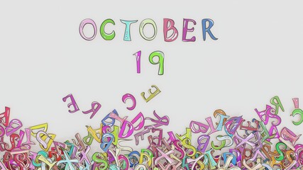 October 19 puzzled birthday calendar month schedule use