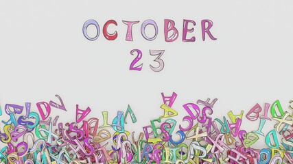 October 23 puzzled birthday calendar month schedule use