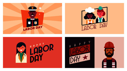 Happy labor day worker background illustration vector. 1st of may labour day background vector.