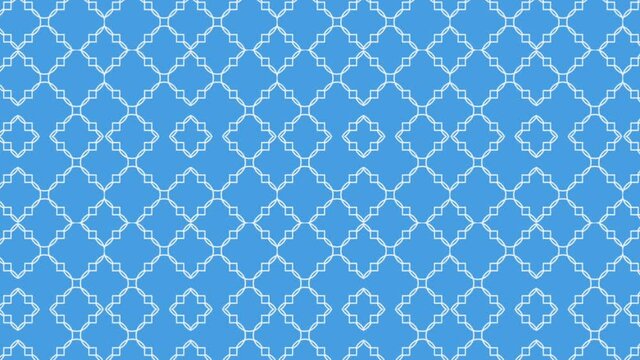 Elegant geometric pattern, seamless looping animated background, beautiful decorative moving ornament