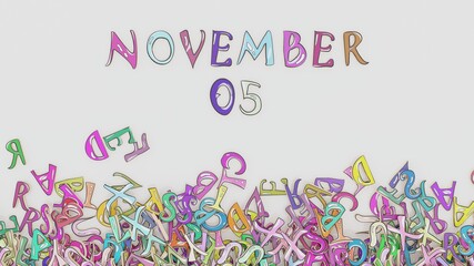 November 5 calendar month puzzled schedule birthday use