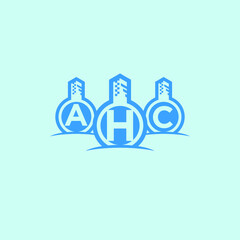 Obraz premium concept company building laboratory simple logo design vector illustration