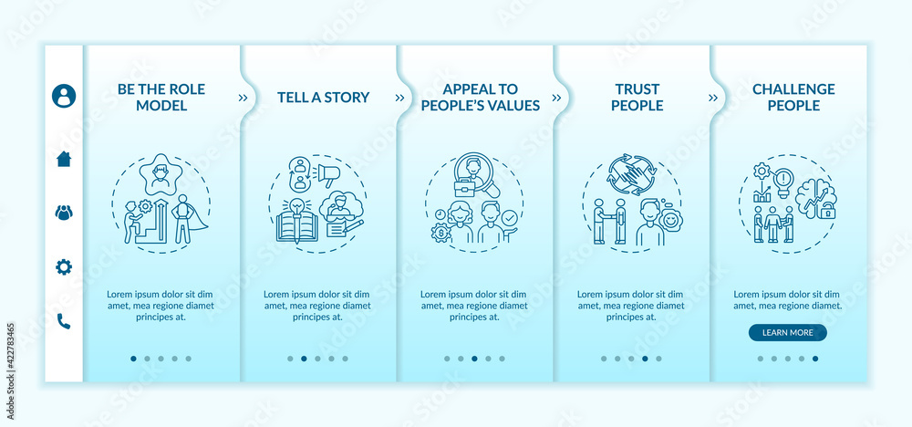 Poster inspiration speeches for audience onboarding vector template. motivation information and encourage e