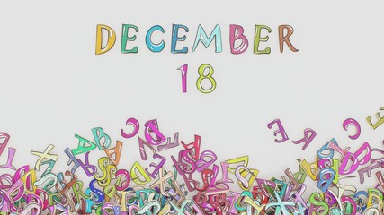 December 18 calendar puzzled monthly schedule birthday use
