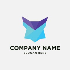 Fototapeta premium fox line logo design The Fox Logo Template