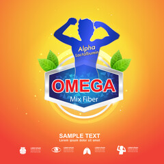 Omega Vitamin and Nutrients Logo for Products Template