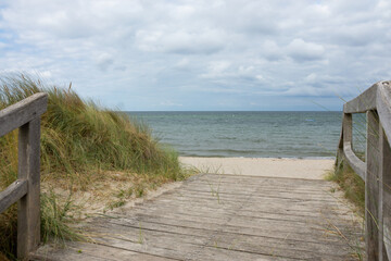 Dünenweg zum Ostseestrand in Heiligenhafen, Schleswig-Holstein