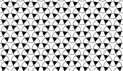 Seamless pattern. Optical illusions. Op Art. Template for fabric or wrapping. Modern textile. Geometric. Stylish background. Abstract decor. Black and white. Monochrome. Trends. Wallpapers. 