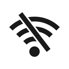 Offline wifi icon. Disconnected wireless network pictogram. No signal. Wireless technology symbol. Vector isolated on white background