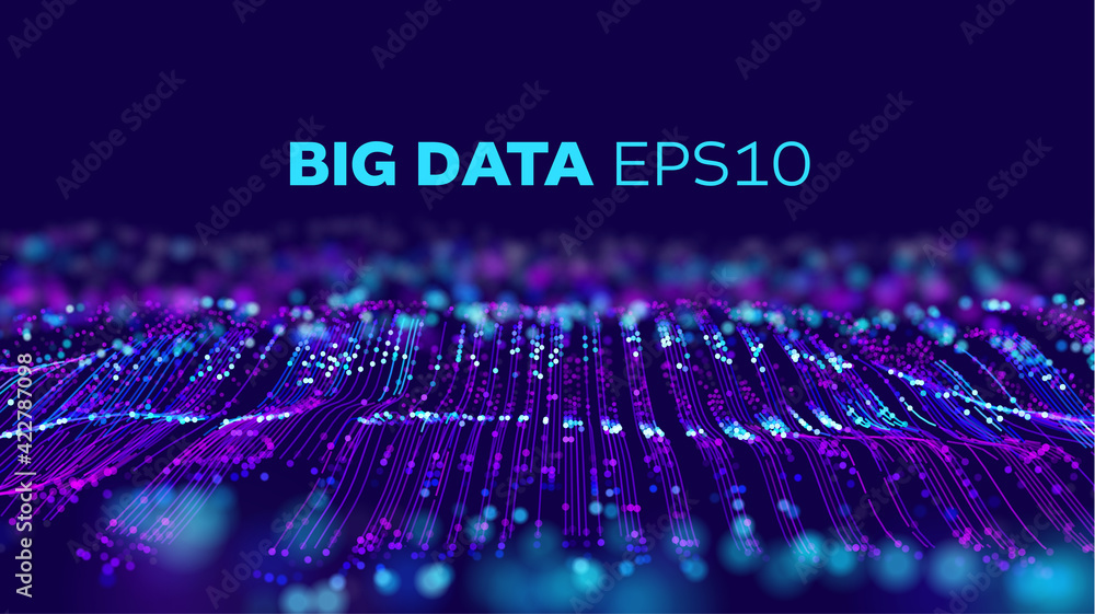 Poster big data technology vector background. big data network. geometric future ai background