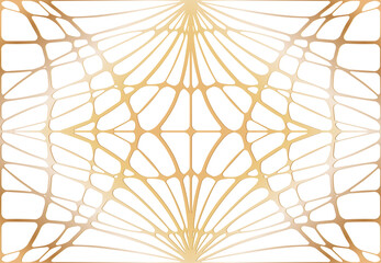 Abstract luxury design. Gold lines on a white background.