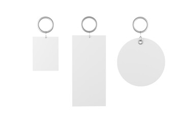 Key tag mockup on isolated white background, tag  for design presentation, 3d illustration.