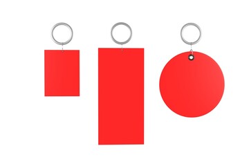 Key tag mockup on isolated white background, tag  for design presentation, 3d illustration.