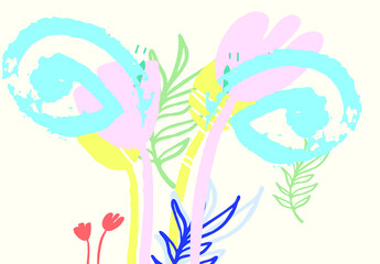 A surrealist face, with a combination of herbs and flowers, is perfect for various purposes
