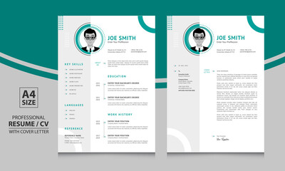 Creative resume format, cv template, cover letter layout for corporate and any other job