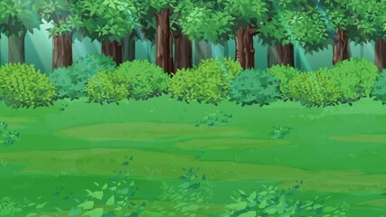 草原と山の風景動画_横スクロールゲームの背景_ループ Wall Mural-ふわぷか