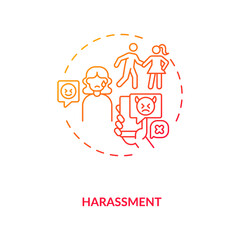 Harassments on daing website concept icon. Internet app aggression ideas thin line illustration. Sending negative messages to someone, abuse vector isolated outline RGB color drawing