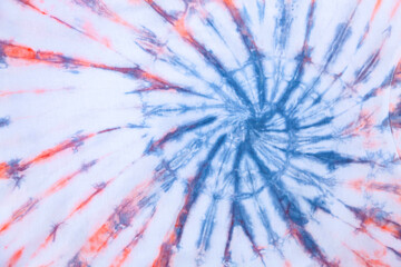 Obraz premium Tie Dye back ground . Dark grey and red,white,cycle drawing with paints