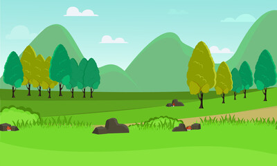 Vector illustration of nature landscape and background.