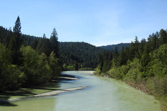 The beautiful scenery of the Klamath River in Northern California.