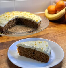 A piece of a carrot cake