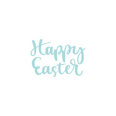 Happy Easter vector calligraphy text. Hand drawn lettering poster for Easter.