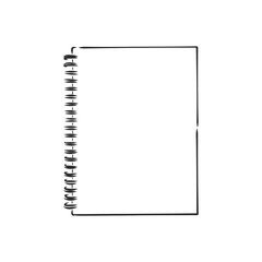 vector blank lined notebook. notebook, vector sketch on a white background