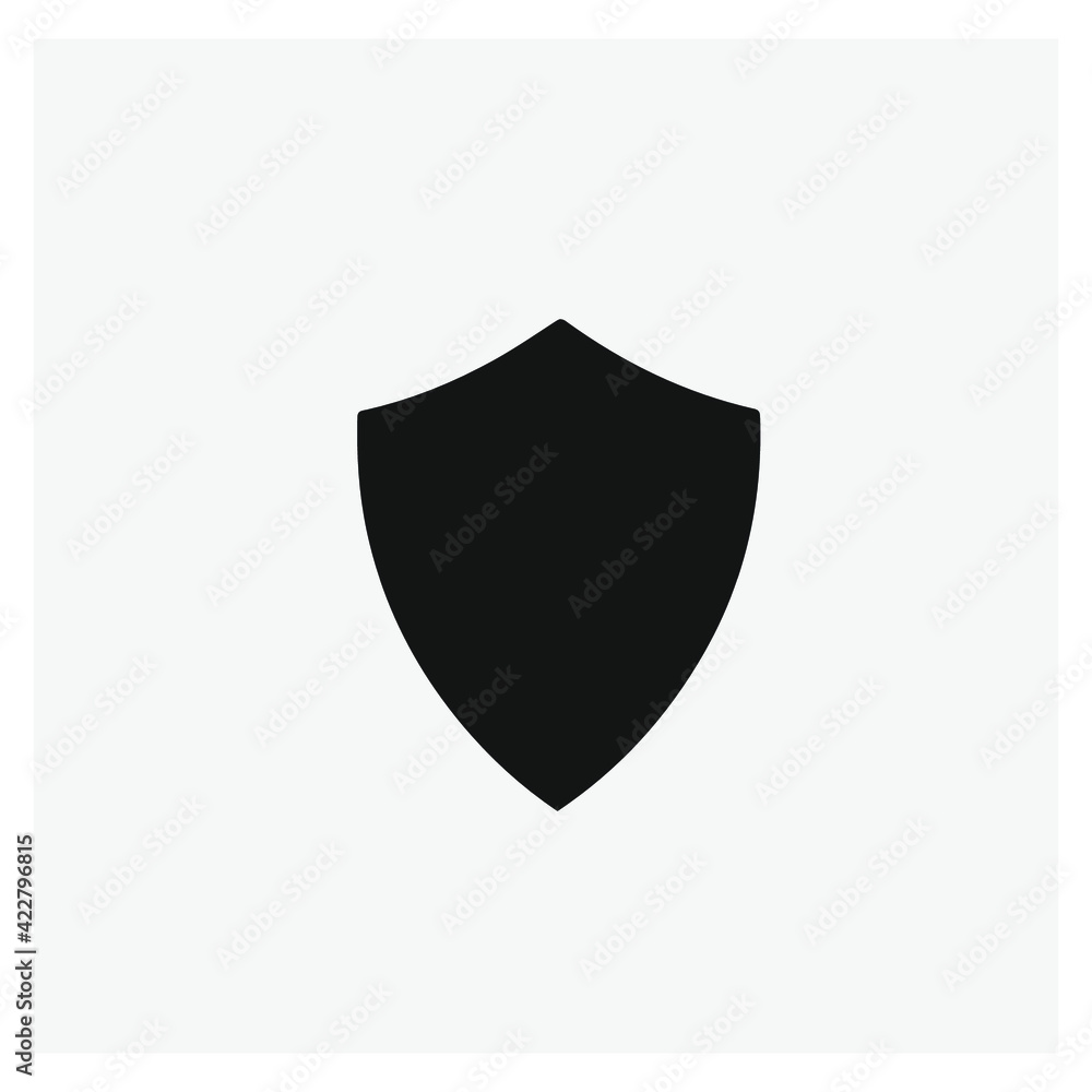 Poster shield vector icon. editable stroke. symbol in line art style for design, presentation, website or a